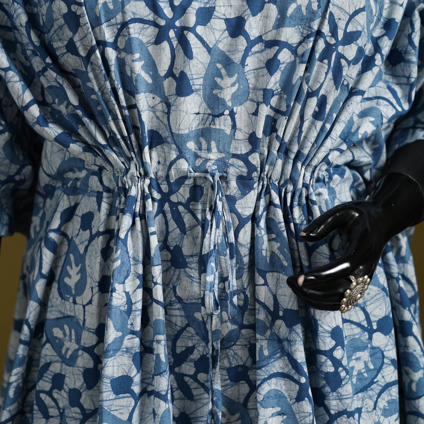 Hand batik cotton short kaftan 07 - handcrafted