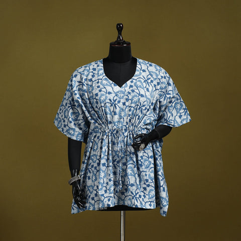 Hand batik cotton short kaftan 07 - handcrafted