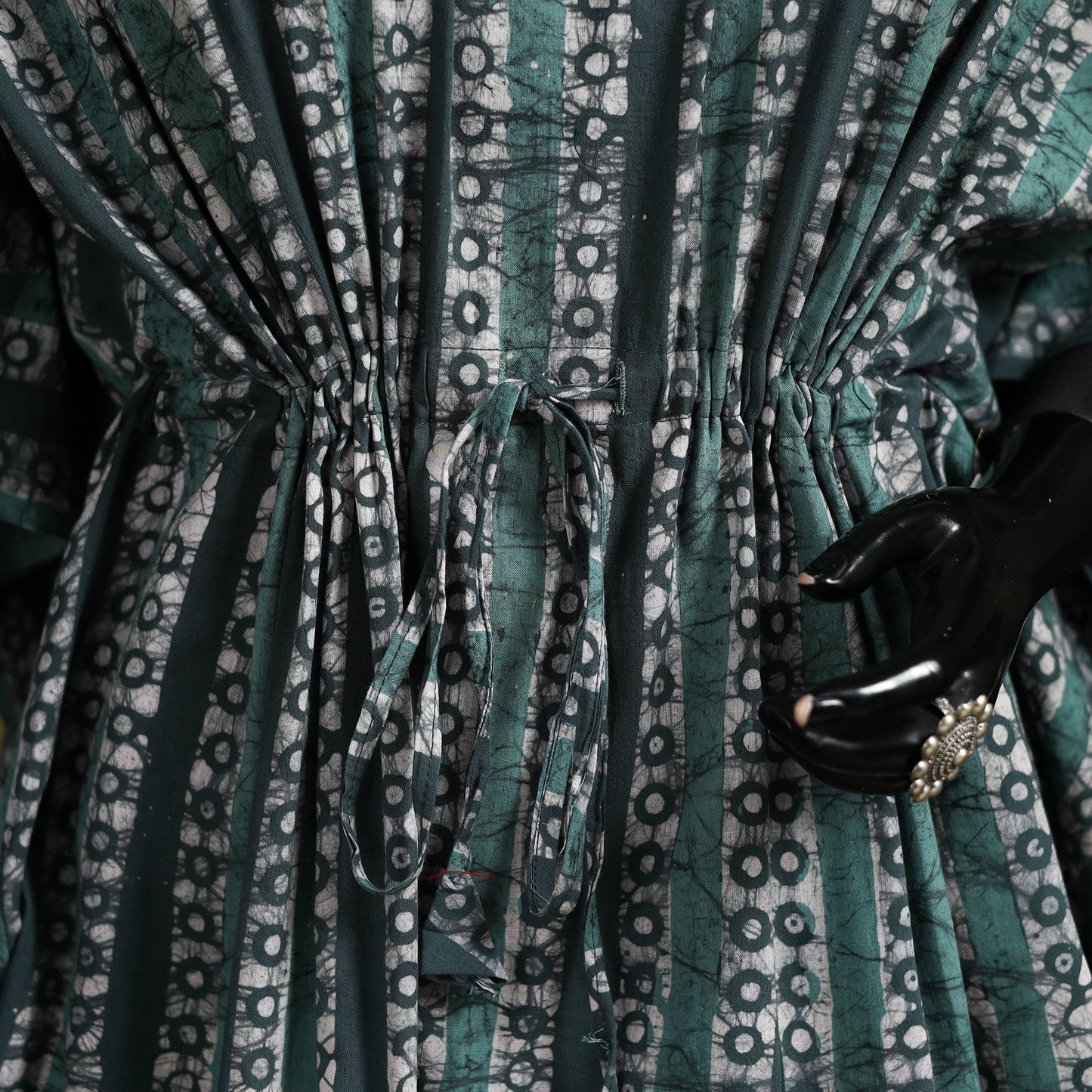 Hand batik cotton short kaftan 08 - handcrafted