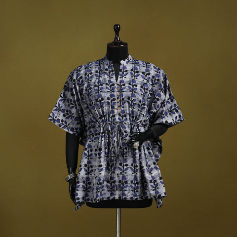 Hand batik cotton short kaftan 09 - handcrafted