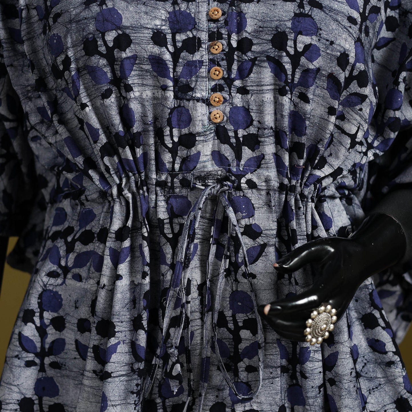 Hand batik cotton short kaftan 09 - handcrafted