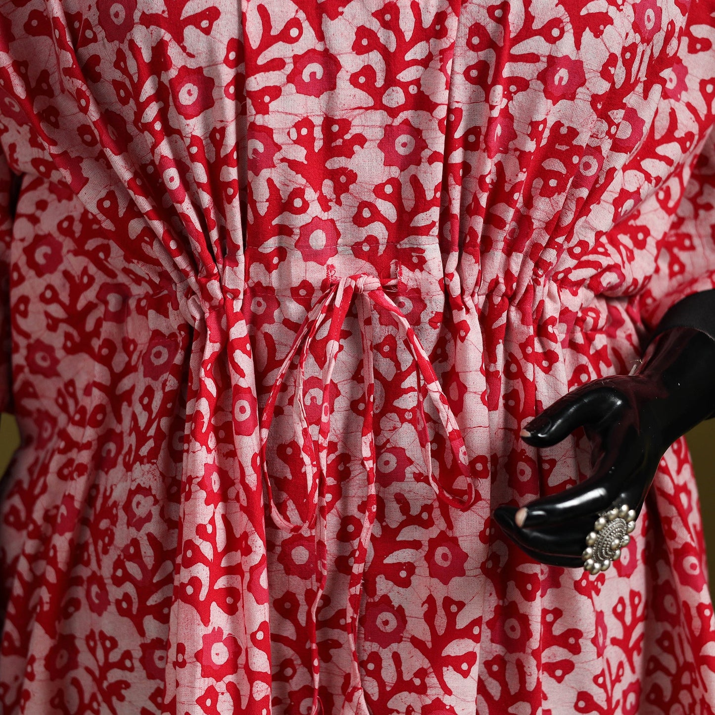 Hand batik cotton short kaftan 11 - handcrafted