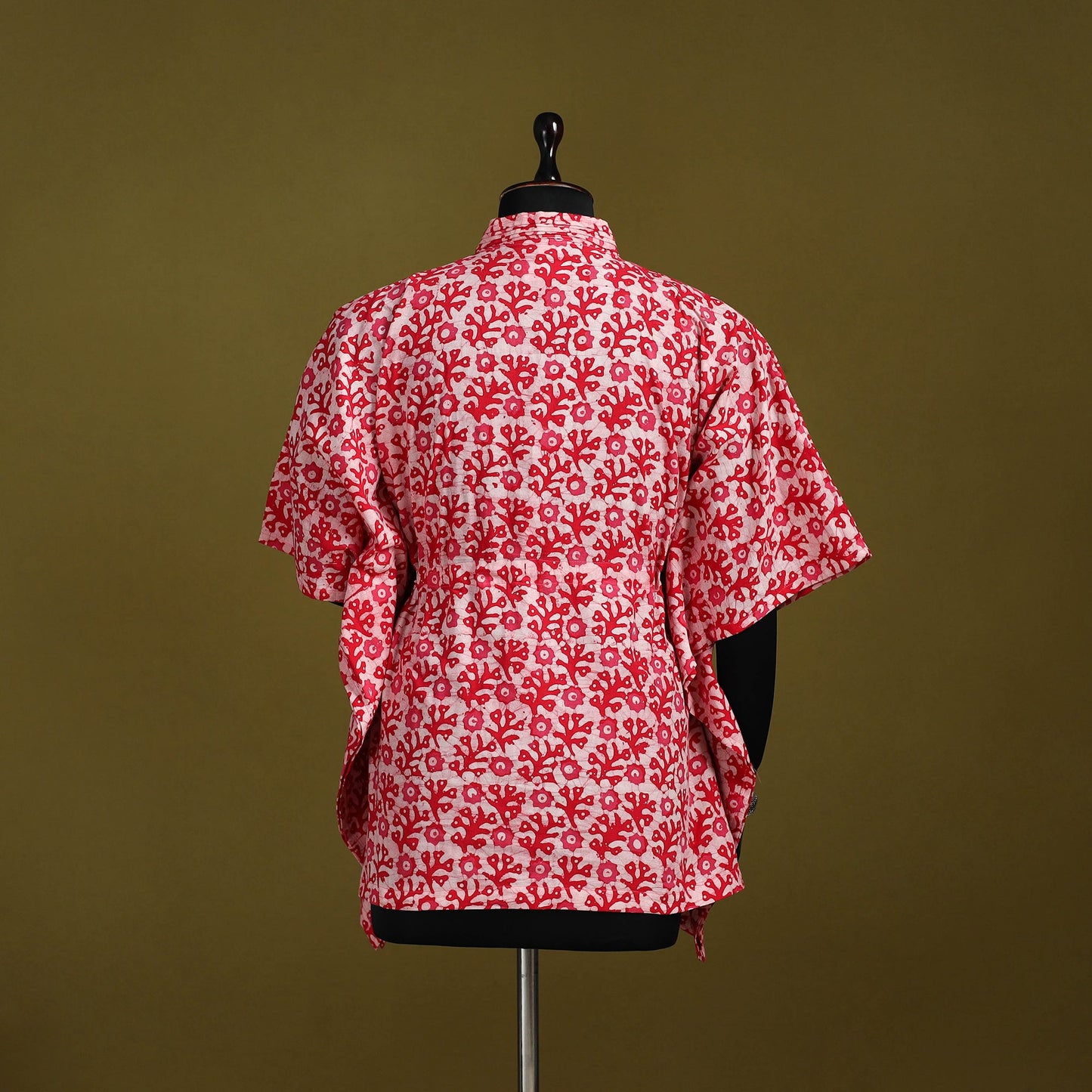 Hand batik cotton short kaftan 11 - handcrafted