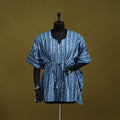 Hand batik cotton short kaftan 12 - handcrafted