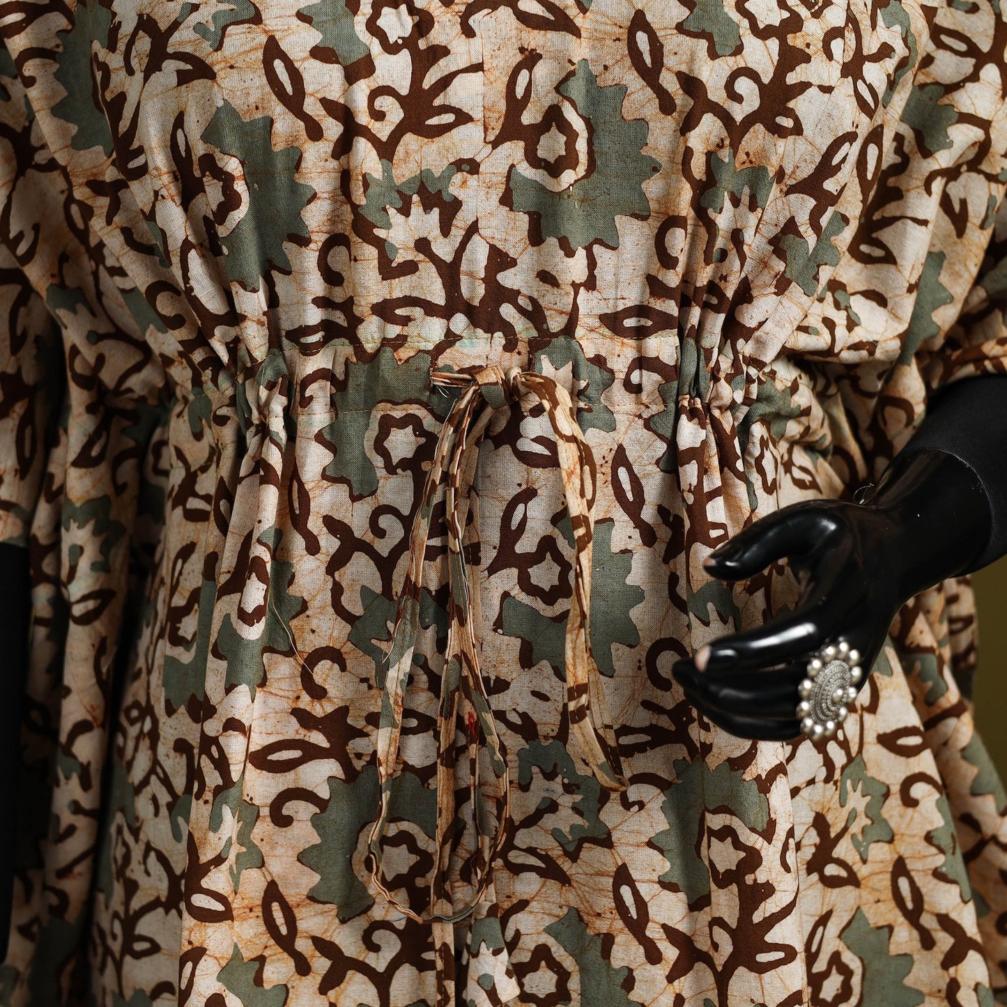 Hand batik cotton short kaftan 14 - handcrafted