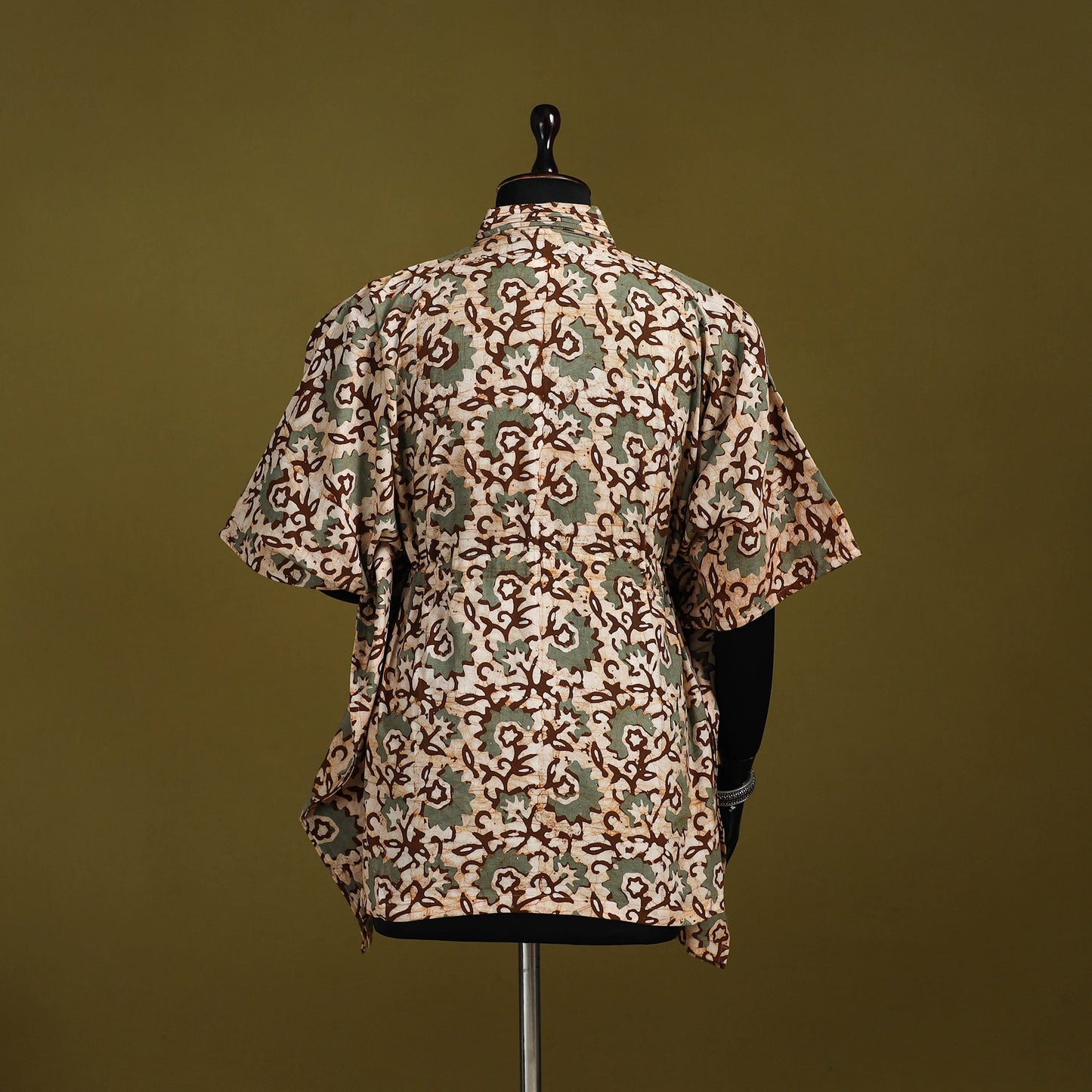 Hand batik cotton short kaftan 14 - handcrafted