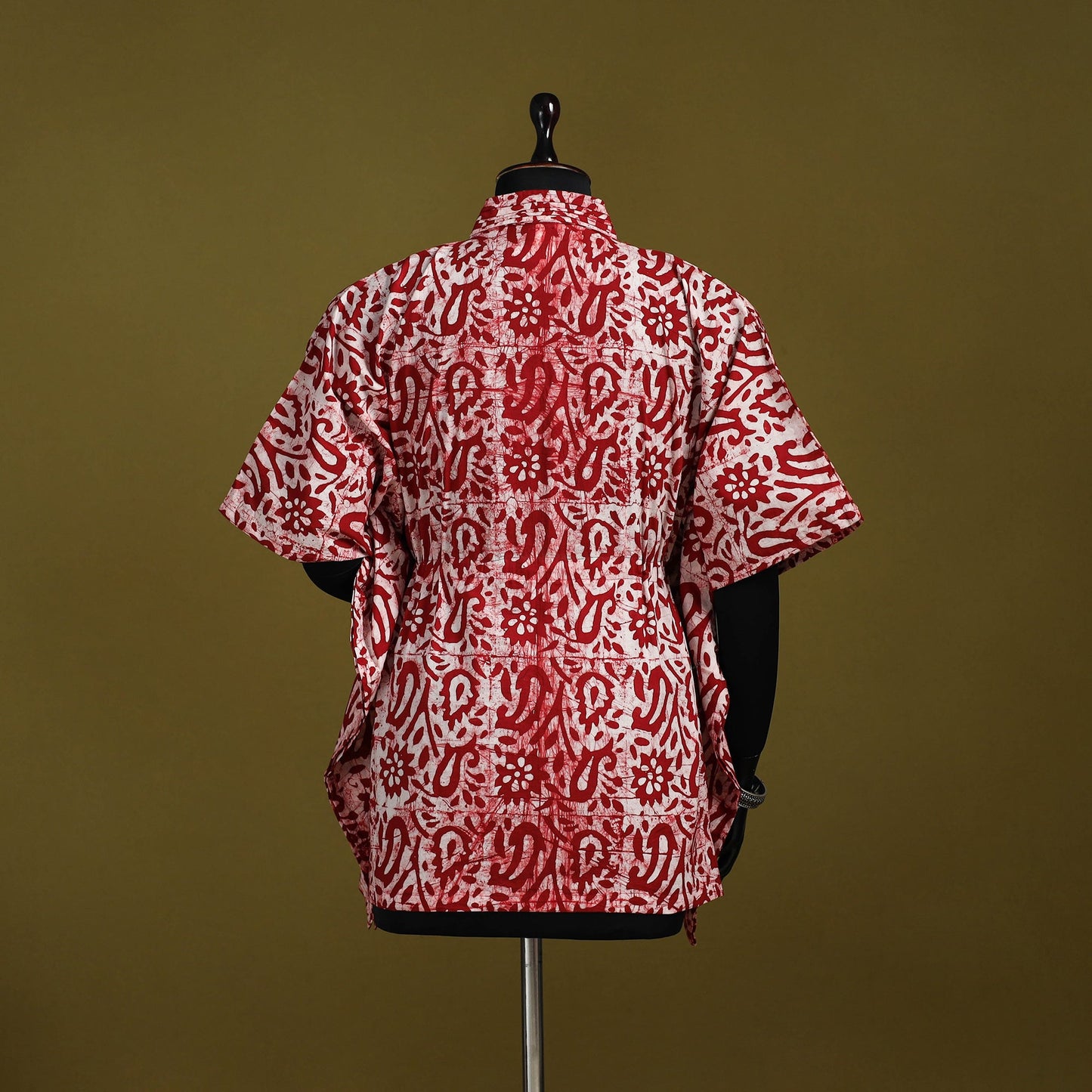 Hand batik cotton short kaftan 15 - handcrafted