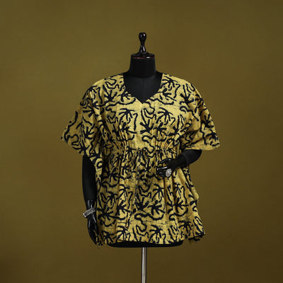 Hand batik cotton short kaftan 16 - handcrafted