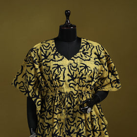 Hand batik cotton short kaftan 16 - handcrafted