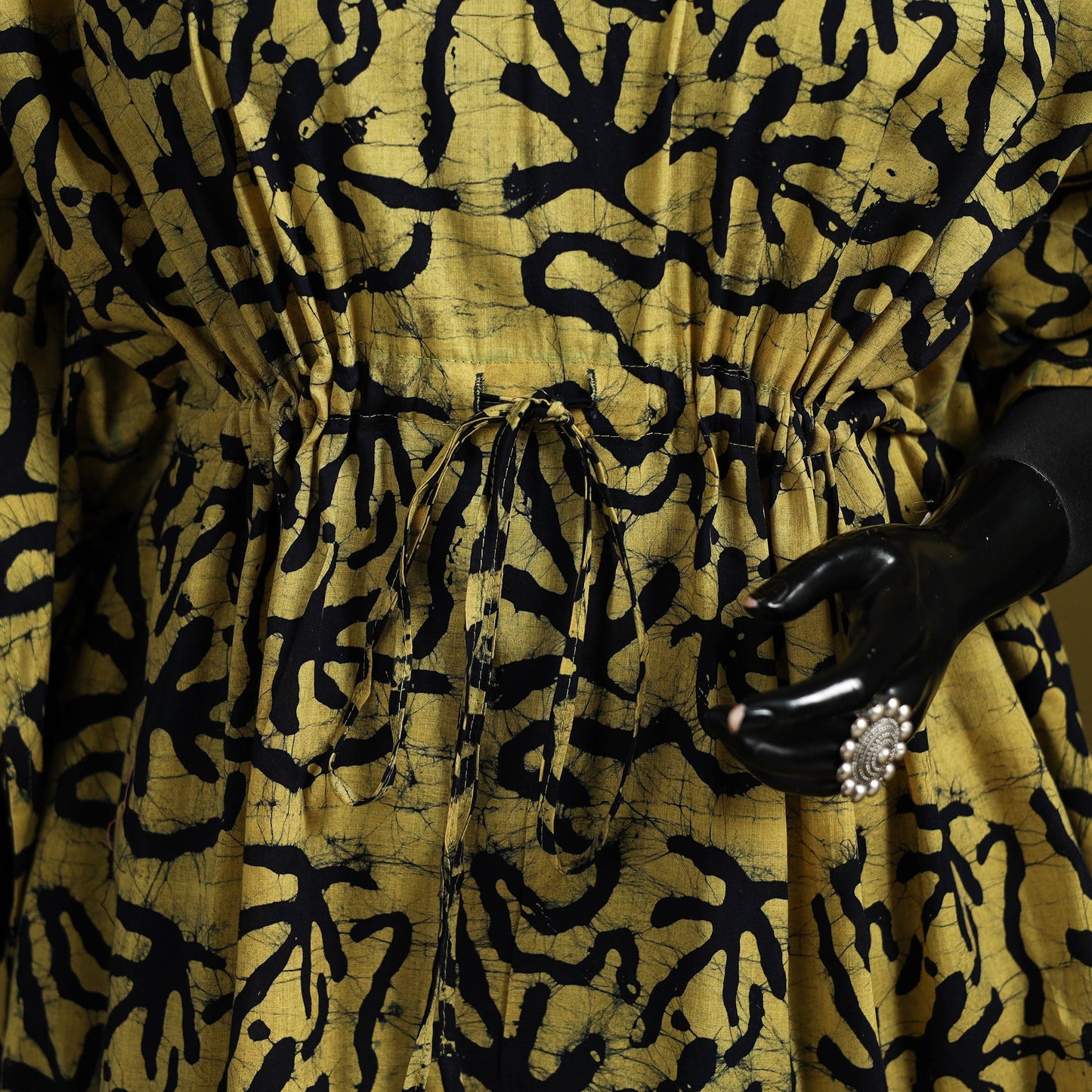 Hand batik cotton short kaftan 16 - handcrafted