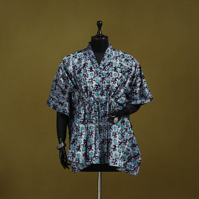 Hand batik cotton short kaftan 18 - handcrafted