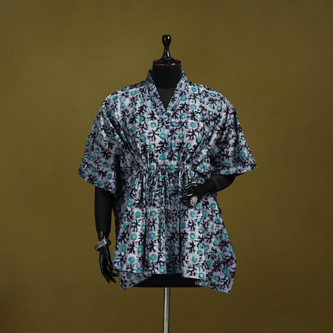 Hand batik cotton short kaftan 18 - handcrafted