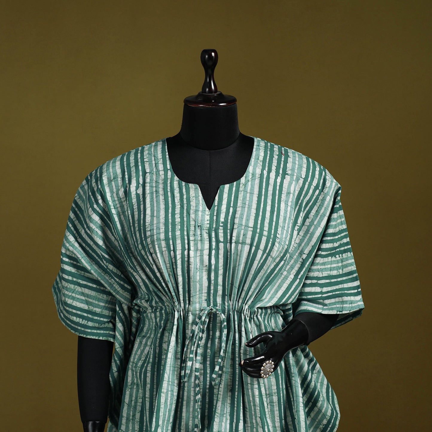 Hand batik cotton short kaftan 19 - handcrafted