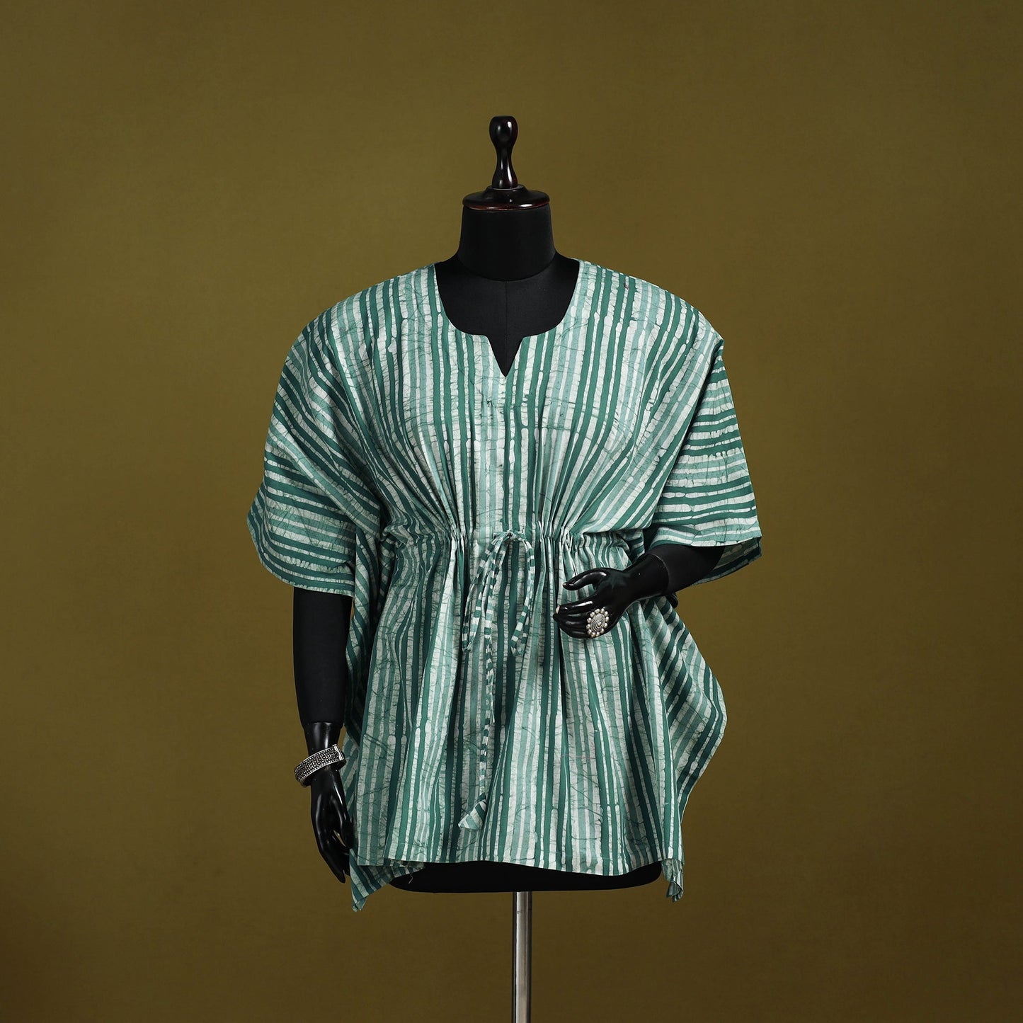 Hand batik cotton short kaftan 19 - handcrafted