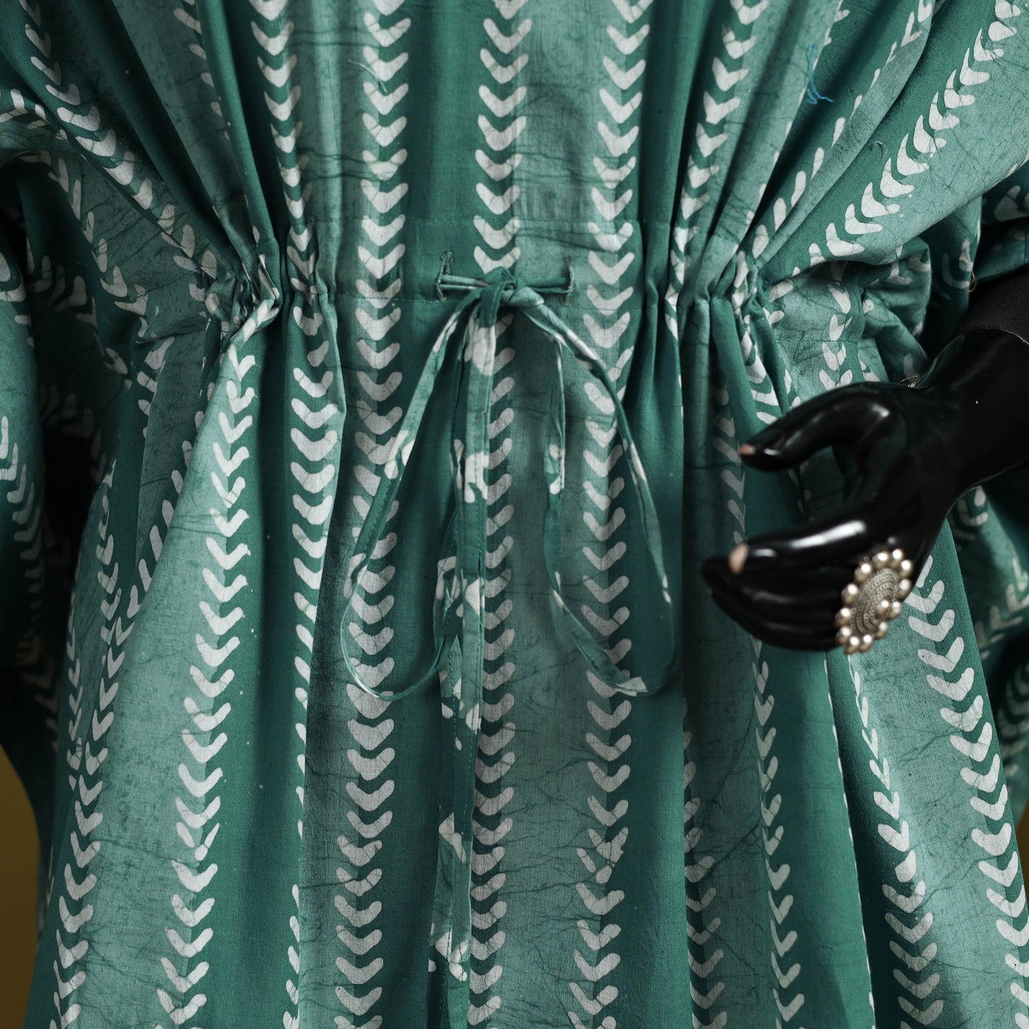 Hand batik cotton short kaftan 21 - handcrafted