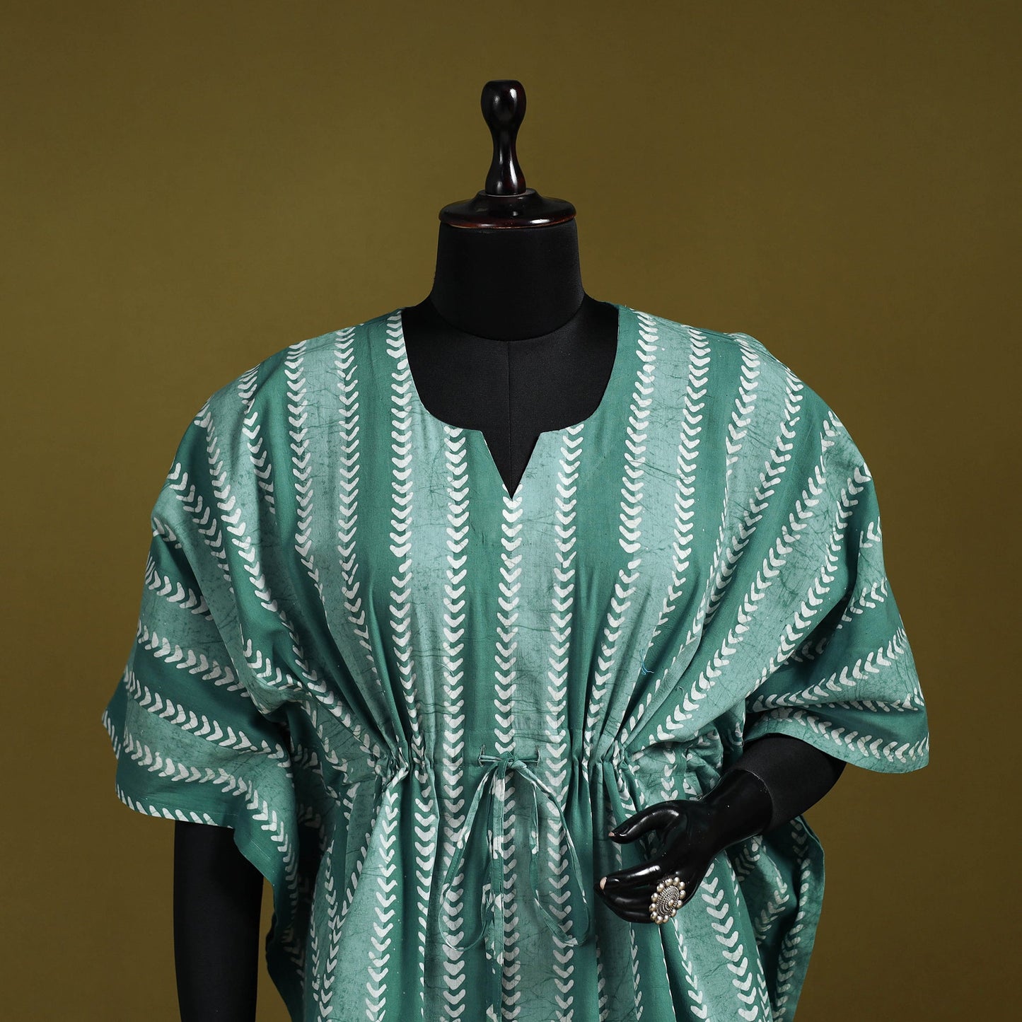 Hand batik cotton short kaftan 21 - handcrafted