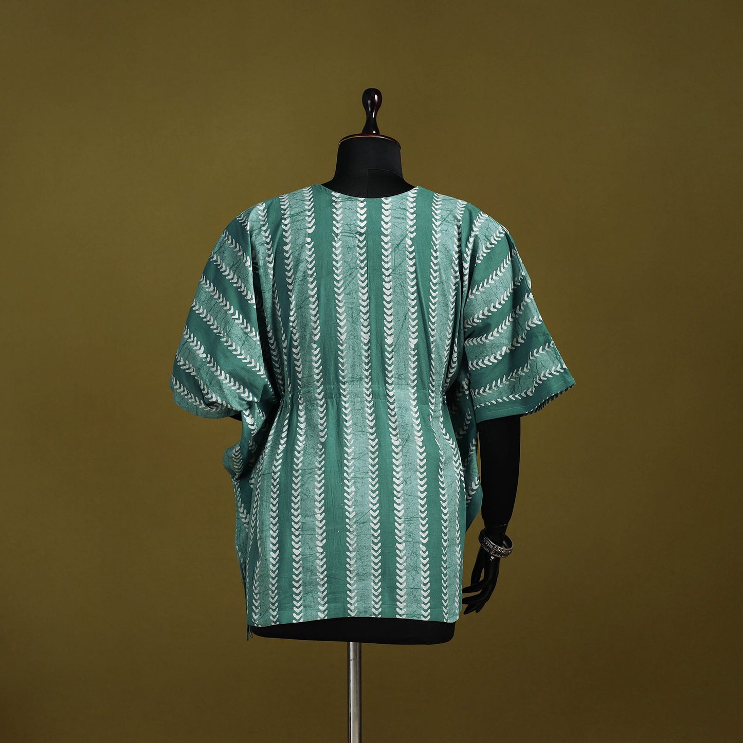 Hand batik cotton short kaftan 21 - handcrafted