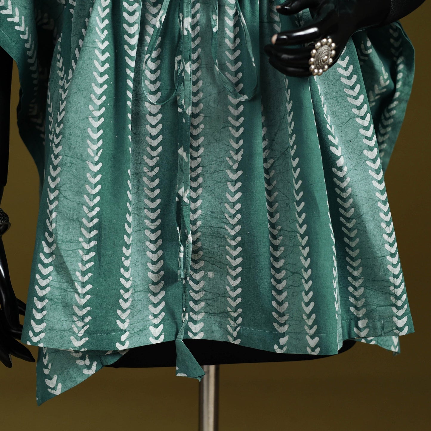 Hand batik cotton short kaftan 21 - handcrafted