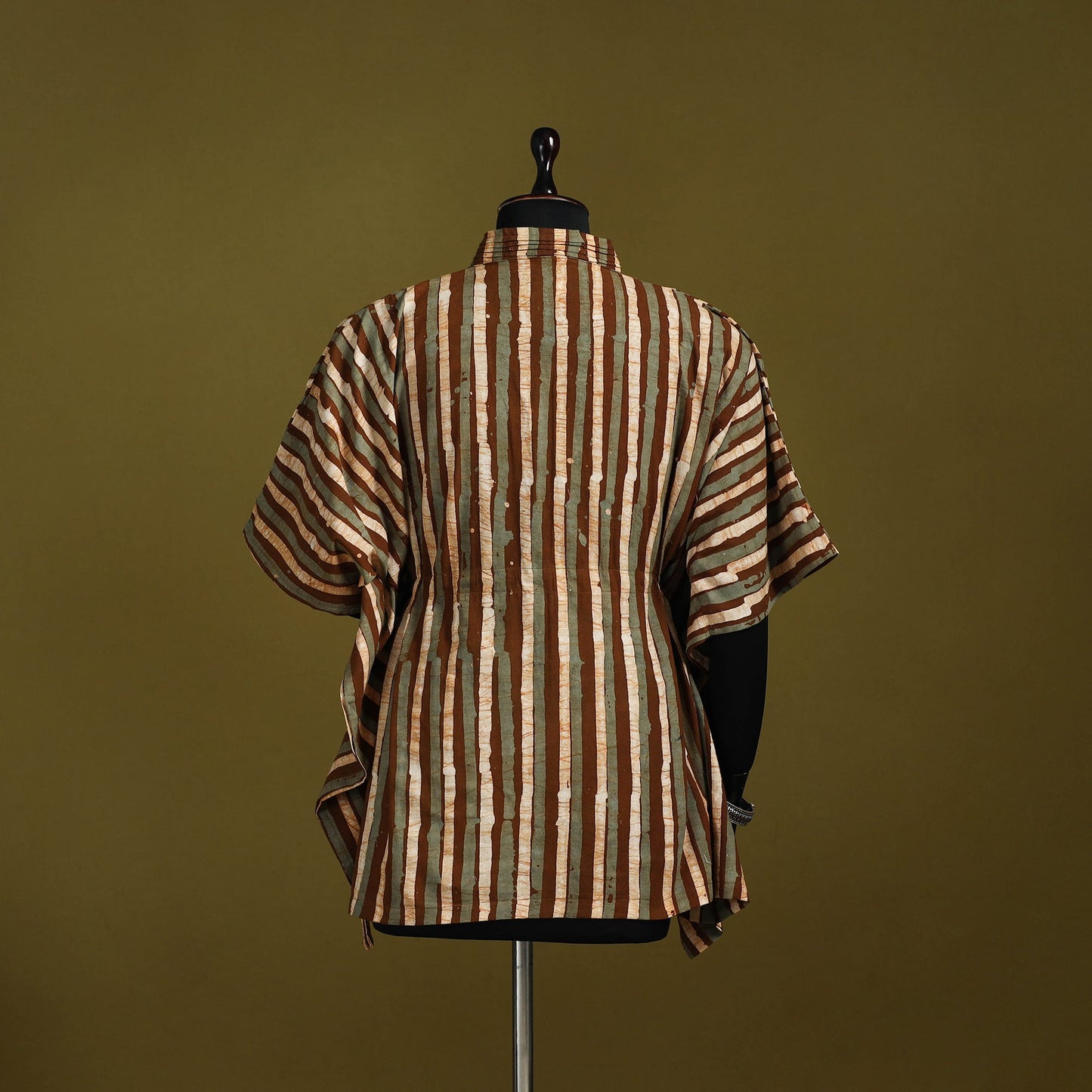 Hand batik cotton short kaftan 23 - handcrafted