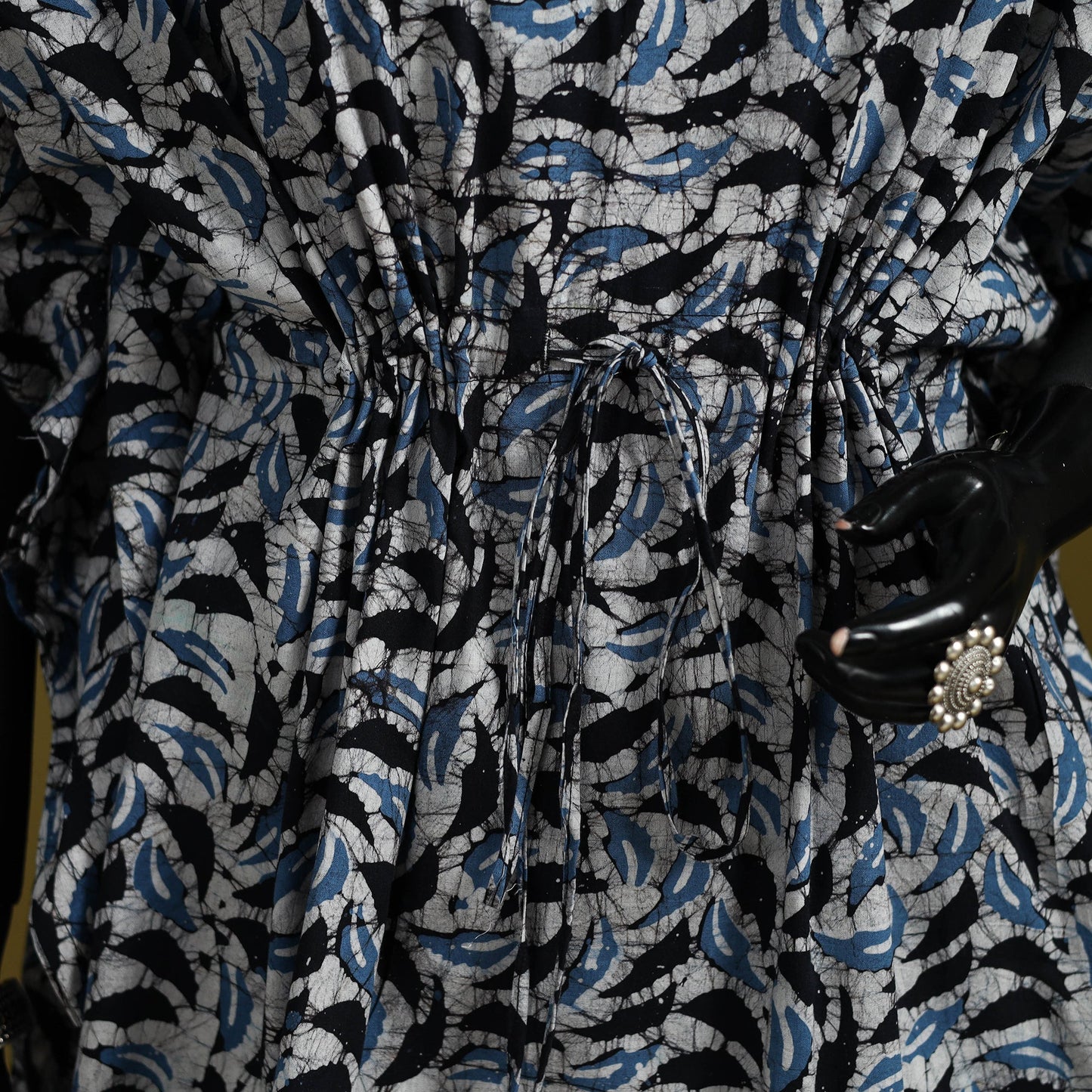 Hand batik cotton short kaftan 24 - handcrafted