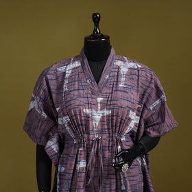 Hand batik cotton short kaftan 26 - handcrafted