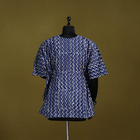 Hand batik cotton short kaftan 27 - handcrafted