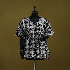 Hand batik cotton short kaftan 28 - handcrafted