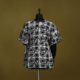 Hand batik cotton short kaftan 28 - handcrafted