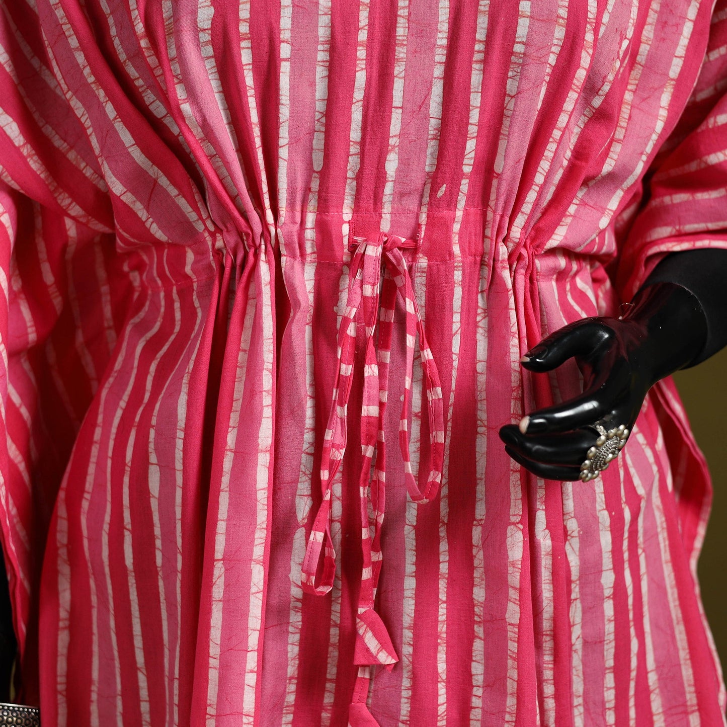 Hand batik cotton short kaftan 29 - handcrafted