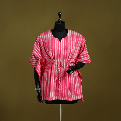 Hand batik cotton short kaftan 29 - handcrafted