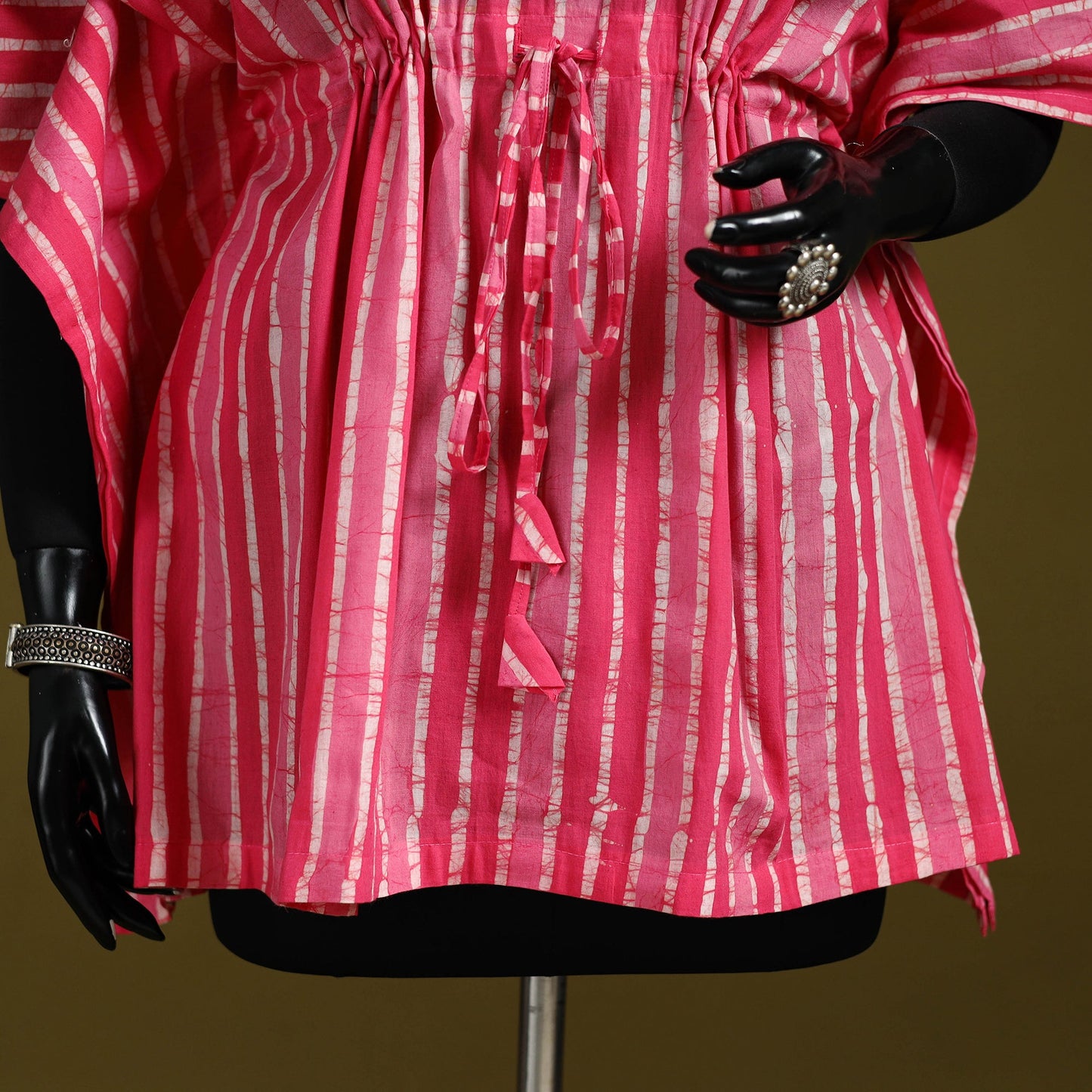 Hand batik cotton short kaftan 29 - handcrafted