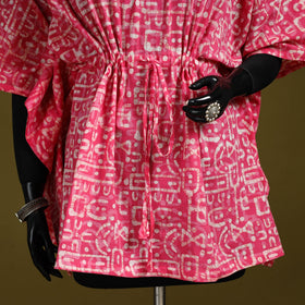 Hand batik cotton short kaftan 31 - handcrafted