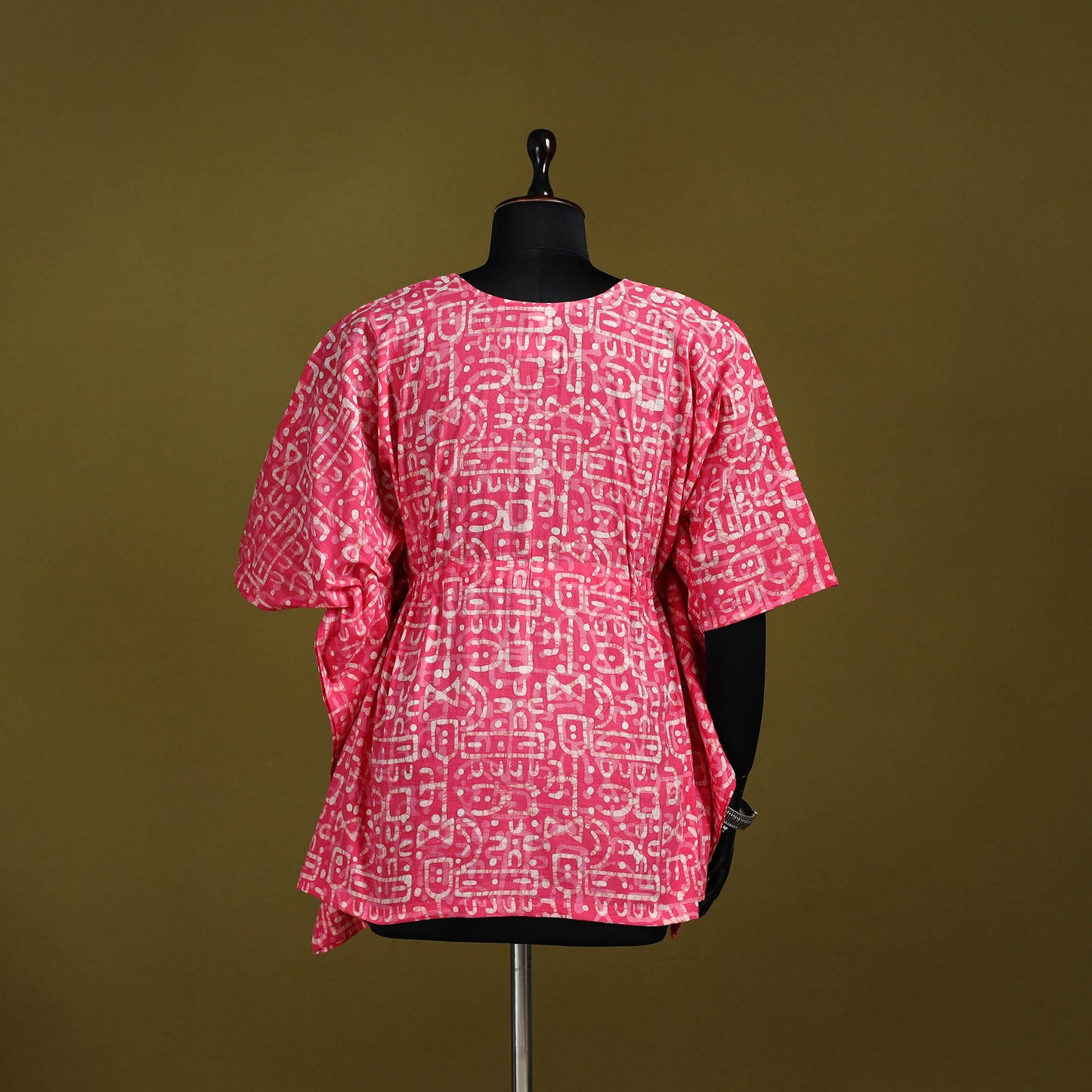 Hand batik cotton short kaftan 31 - handcrafted