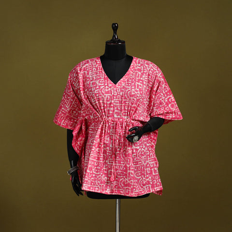 Hand batik cotton short kaftan 31 - handcrafted