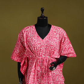 Hand batik cotton short kaftan 31 - handcrafted