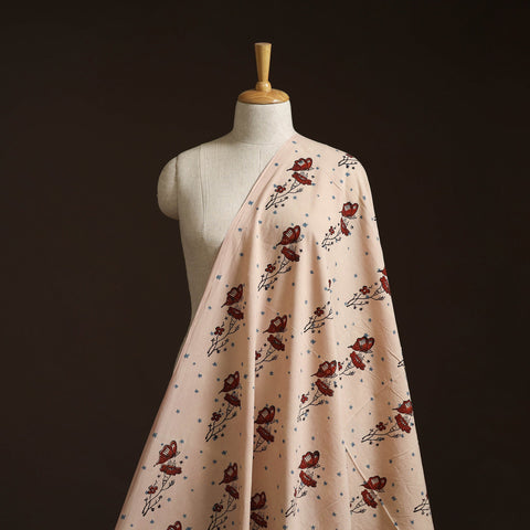 Hand block ajrakh print natural dyed cotton fabric 06