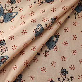 Hand block ajrakh print natural dyed cotton fabric 08