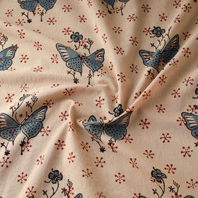 Hand block ajrakh print natural dyed cotton fabric 08