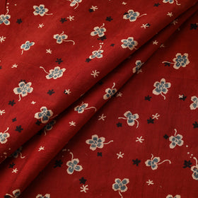 Hand block ajrakh print natural dyed cotton fabric 12