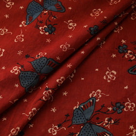 Hand block ajrakh print natural dyed cotton fabric 13