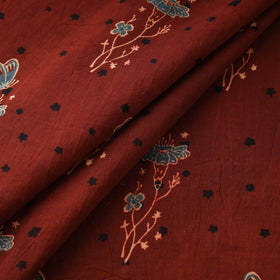 Hand block ajrakh print natural dyed cotton fabric 17