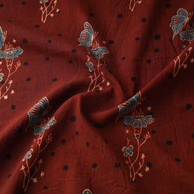 Hand block ajrakh print natural dyed cotton fabric 17