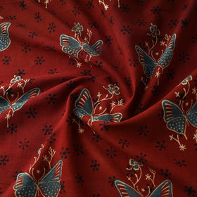 Hand block ajrakh print natural dyed cotton fabric 18