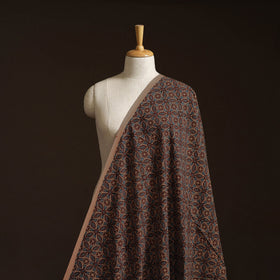 Hand block ajrakh print natural dyed cotton fabric 19