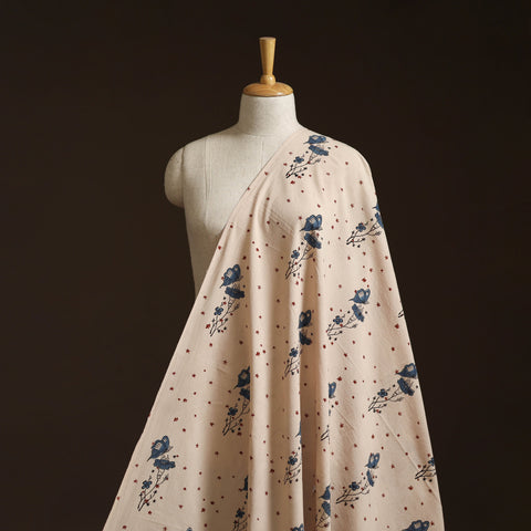 Hand block ajrakh print natural dyed cotton fabric 23