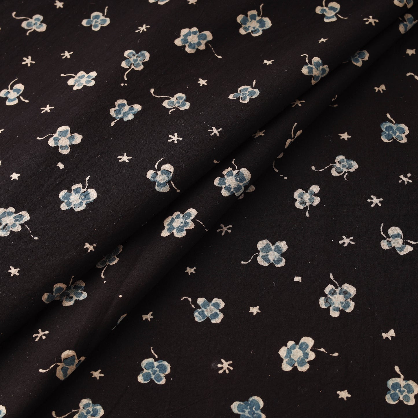 Hand block ajrakh print natural dyed cotton fabric 25