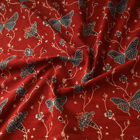 Hand block ajrakh print natural dyed cotton fabric 29