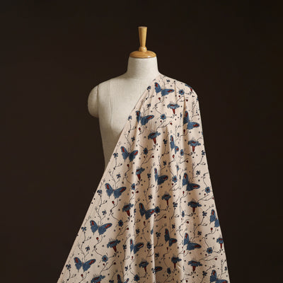 Hand block ajrakh print natural dyed cotton fabric 31