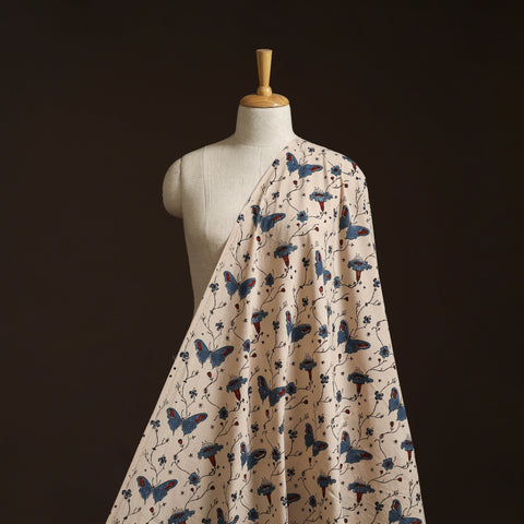 Hand block ajrakh print natural dyed cotton fabric 31