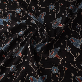 Hand block ajrakh print natural dyed cotton fabric 36